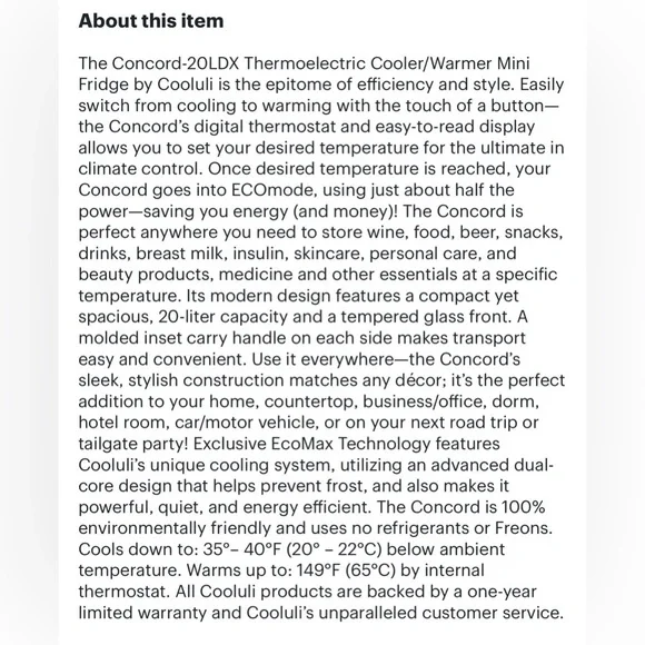 Mini Refrigerator - Pink - Cooluli - Concord 0.7 Cu. Ft. - Picture 10 of 11